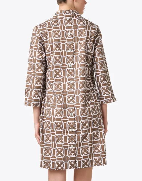 Aileen Brown and White Print Cotton Dress