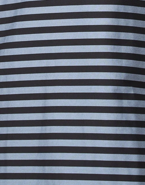 Aileen Black and Grey Striped Cotton Dress