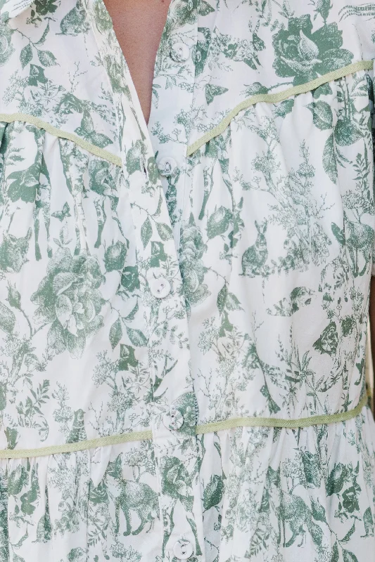 Alive And Well Ivy Green Toile Dress