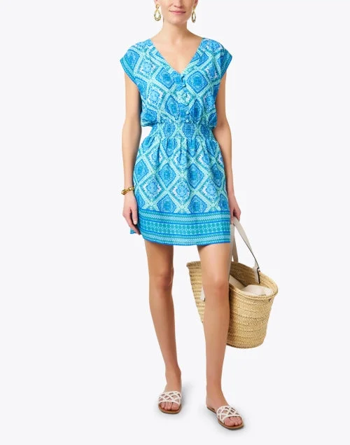 Anna Blue Print Dress