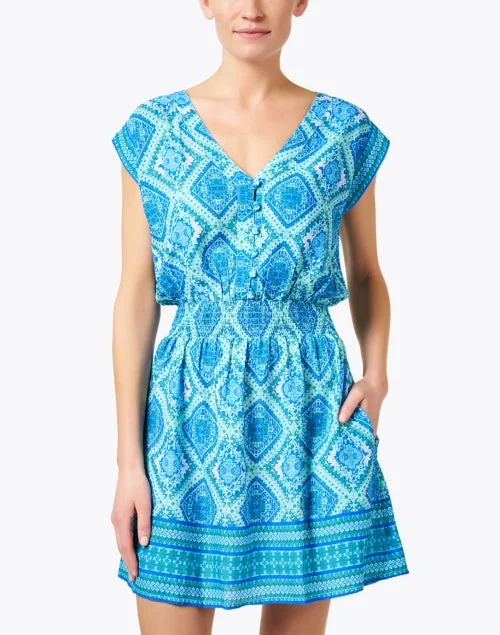 Anna Blue Print Dress