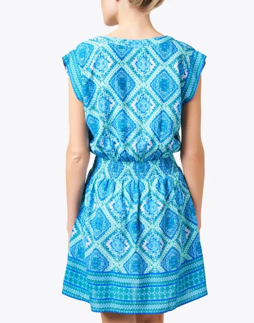 Anna Blue Print Dress