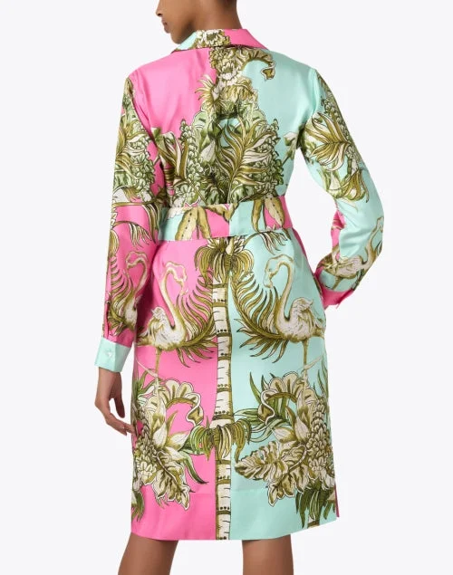 Avana Multi Print Silk Shirt Dress