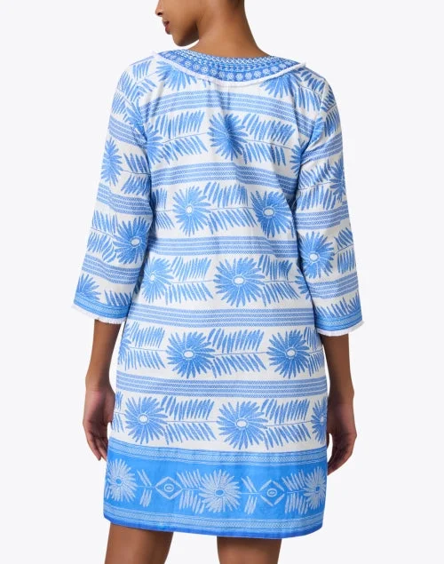 Blue Print Cotton Tunic Dress