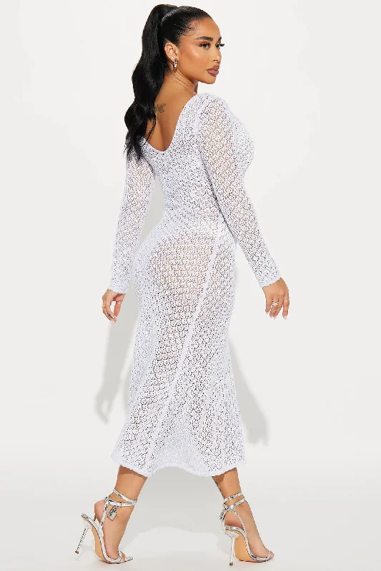 Camille Crochet Maxi Dress - White