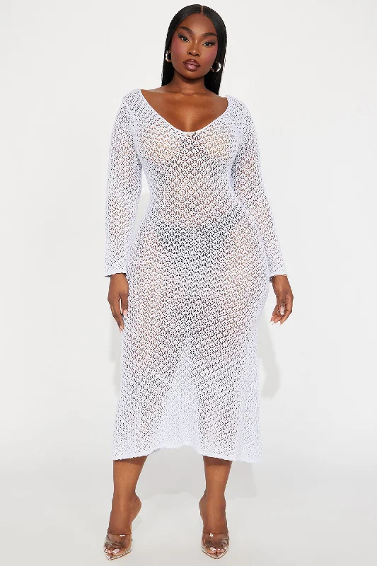 Camille Crochet Maxi Dress - White