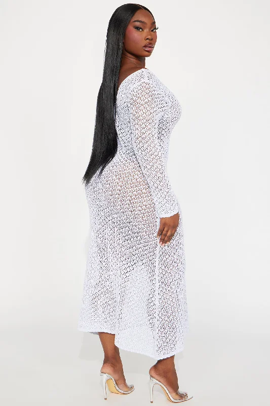 Camille Crochet Maxi Dress - White