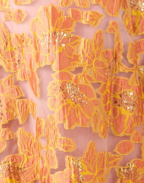 Charlotte Gold and Orange Floral Print Dress