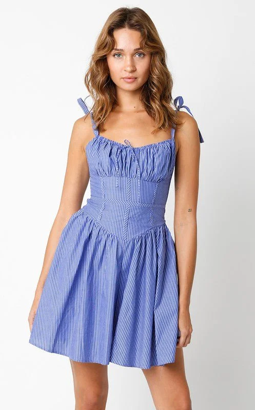 Chateau Blue Stripe Bustier Dress