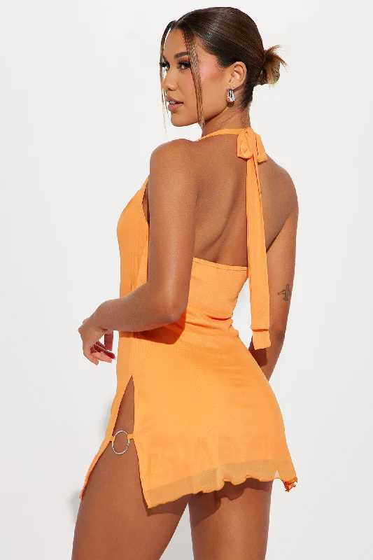 Clementine Mesh Mini Dress - Orange