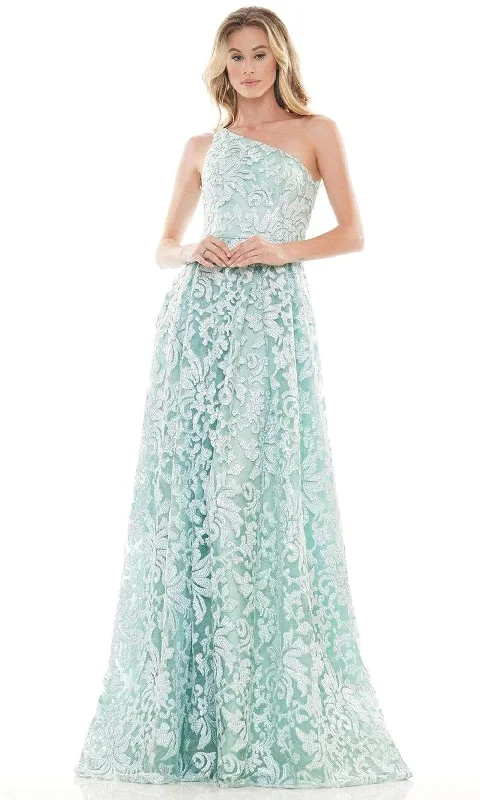 Colors Dress - Asymmetrical Lace A-Line Gown 2657 - 1 pc Sea Green In Size 4 Available