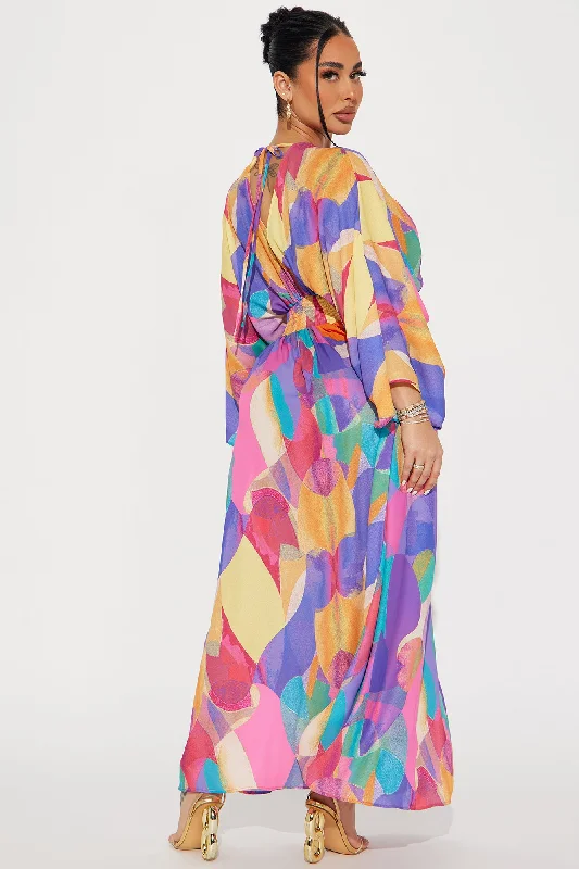 Costa Rica Kaftan Maxi Dress - Yellow/combo