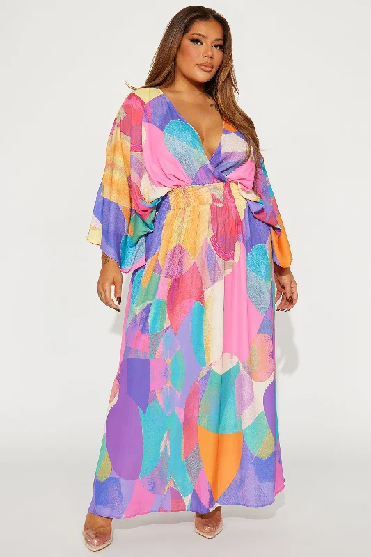 Costa Rica Kaftan Maxi Dress - Yellow/combo