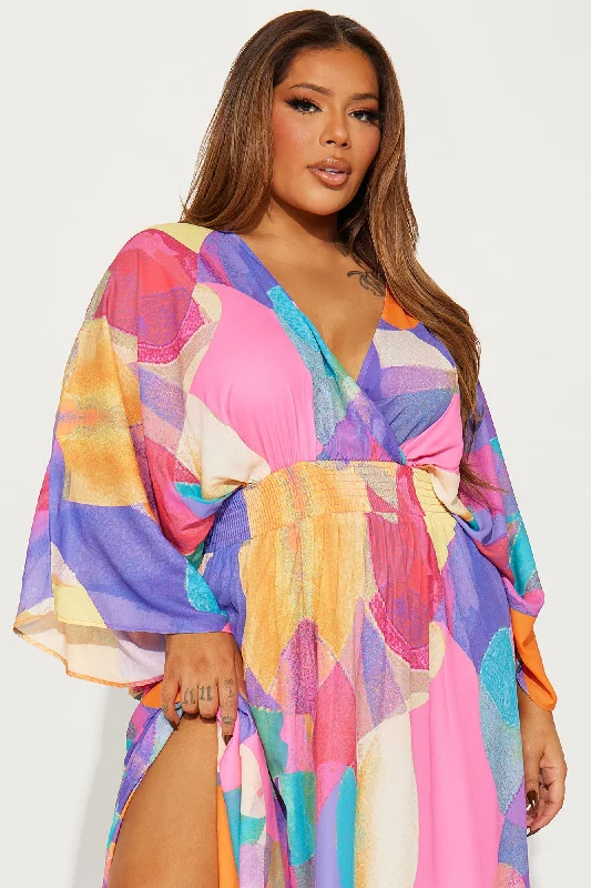 Costa Rica Kaftan Maxi Dress - Yellow/combo