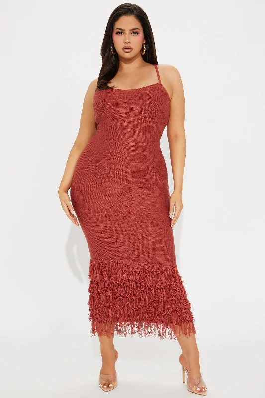 Delany Knit Maxi Dress - Rust