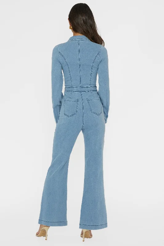 Emilio Long Sleeve Jumpsuit Denim Blue