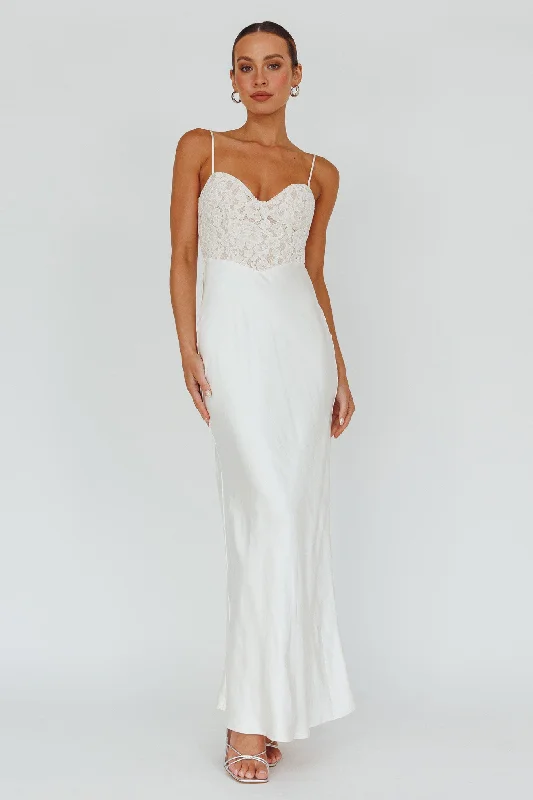 Evening Star Lace Bodice Maxi Dress Ivory