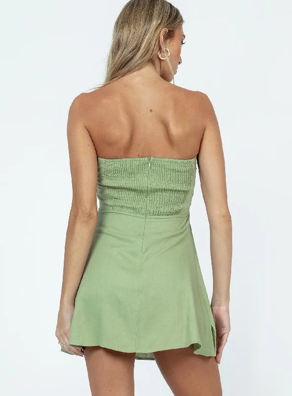 Falling For You Mini Dress Green