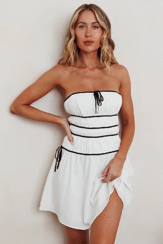 Firelight Strapless Mini Dress White