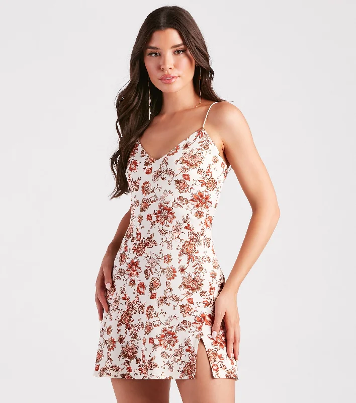 Fresh In Paisley Floral A-Line Dress