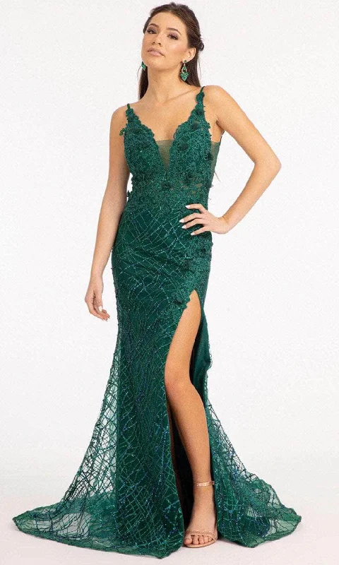 GLS by Gloria GL3042 - Deep V-Neck Sleeveless Evening Gown