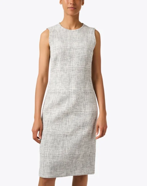 Harpson Cloud Grey Tweed Dress