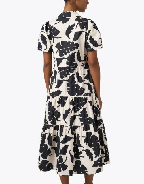 Havana Black and White Print Midi Dress