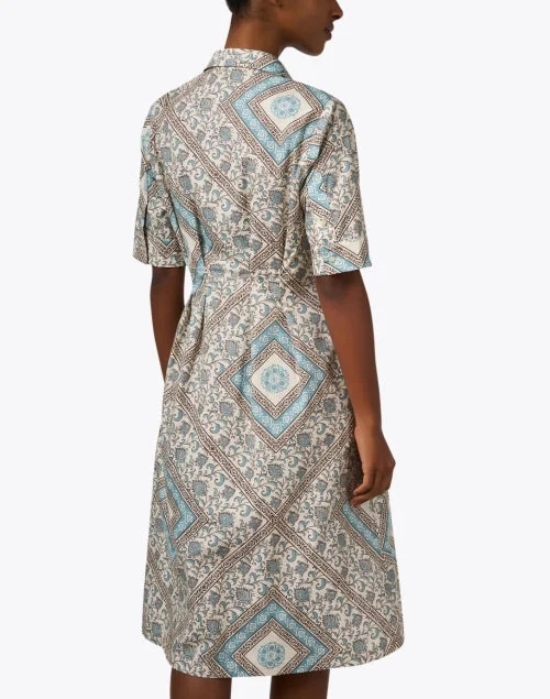 Ilaria Cream Print Cotton Shirt Dress