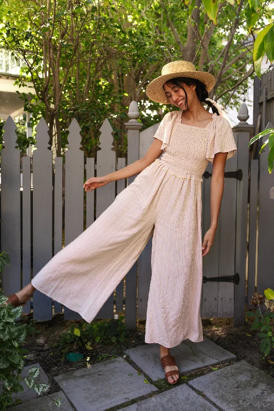 Indie Jumpsuit in Lavender Gingham