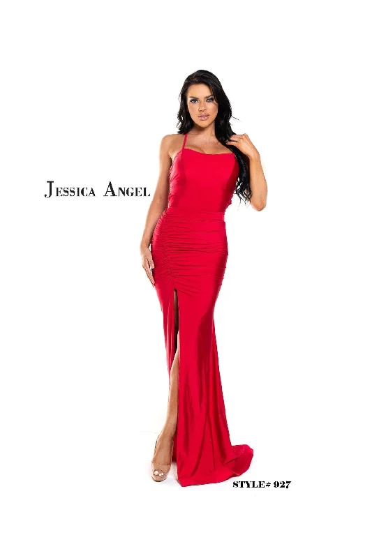 Jessica Angel Long Spaghetti Strap Prom Gown 927