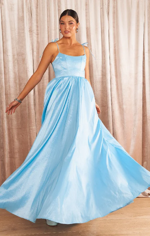 Juliet Maxi Dress ~ Light Blue Taffeta