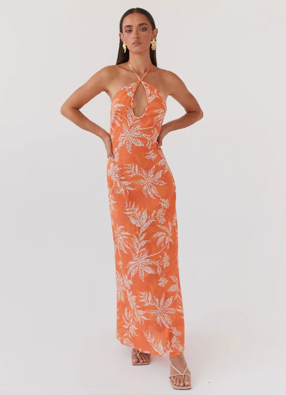 Keliegh Linen Maxi Dress - Tropic Sunset