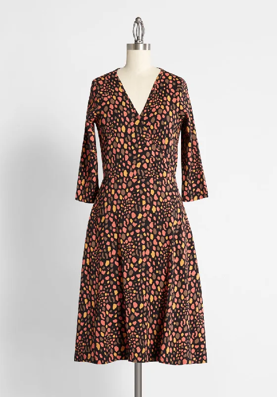 Lava Java Leopard Wrap Dress