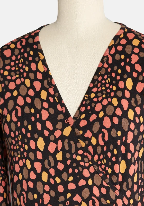 Lava Java Leopard Wrap Dress