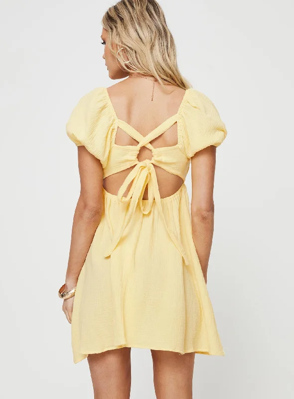 Let's Dance Mini Dress Yellow