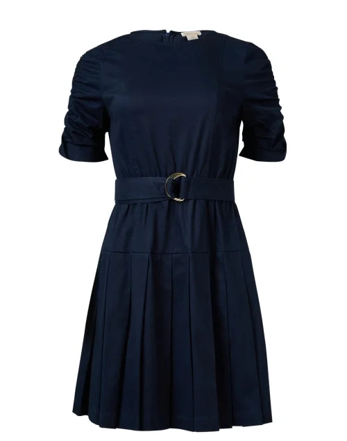 Lilith Navy Poplin Dress