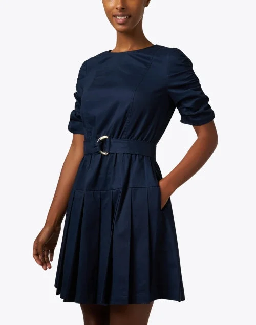 Lilith Navy Poplin Dress