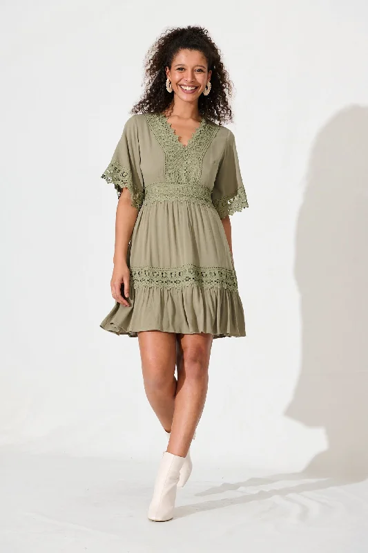 Macca Dress In Khaki