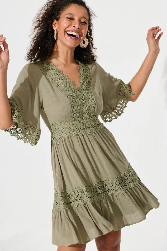 Macca Dress In Khaki