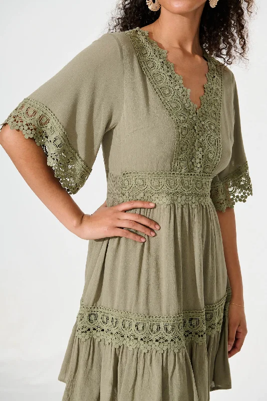 Macca Dress In Khaki