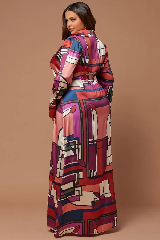 Maisie Lane Satin Maxi Dress - Multi Color