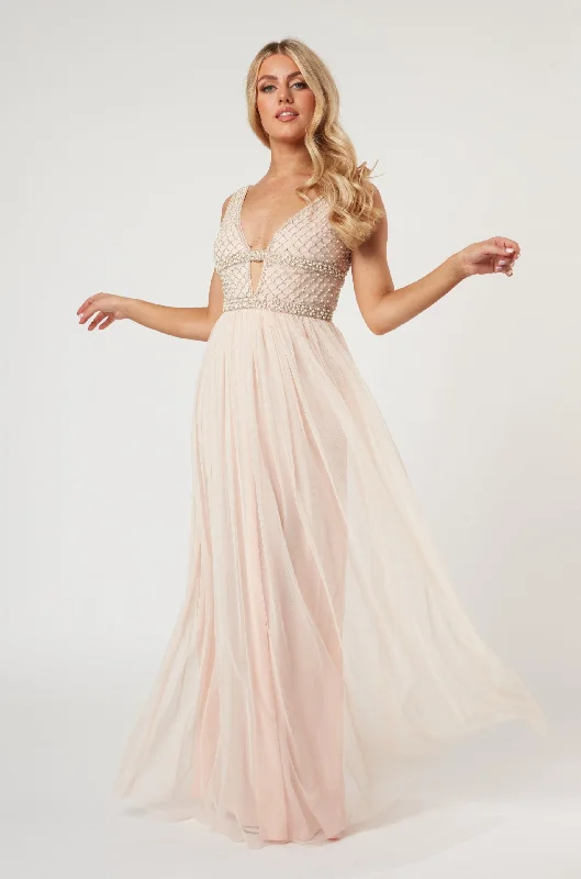 Myla Nude Embellished Maxi Dress