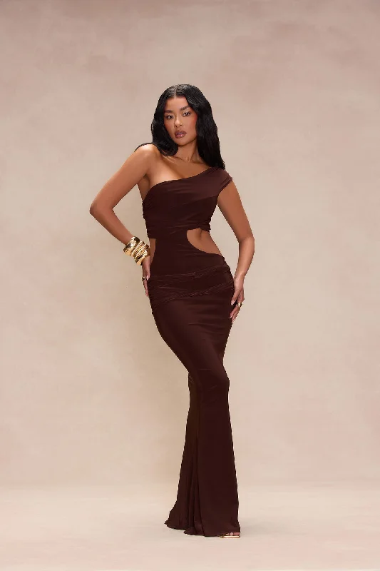 Naya Cut Out Maxi Dress - Brown