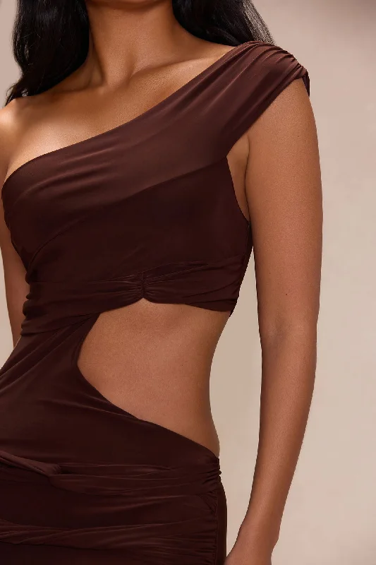 Naya Cut Out Maxi Dress - Brown