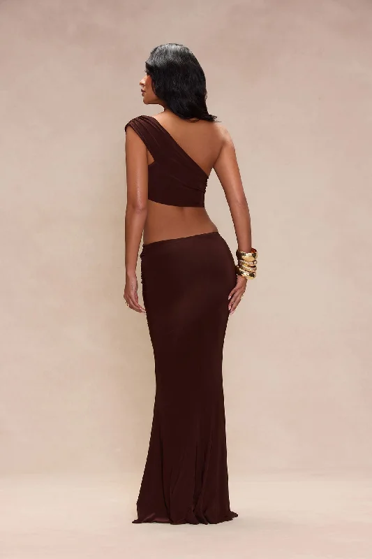 Naya Cut Out Maxi Dress - Brown