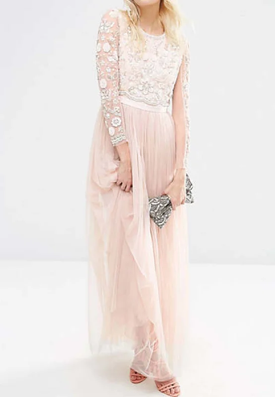 Blush Butterfly Open Back Gown (UK 6)