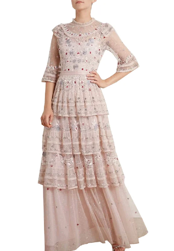 Blush Eden Floral Embroidered Gown (UK 8)