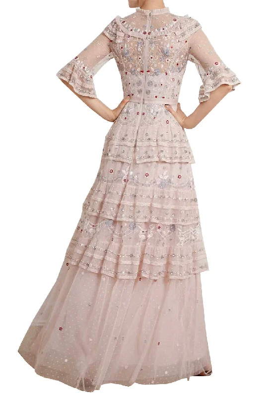 Blush Eden Floral Embroidered Gown (UK 8)