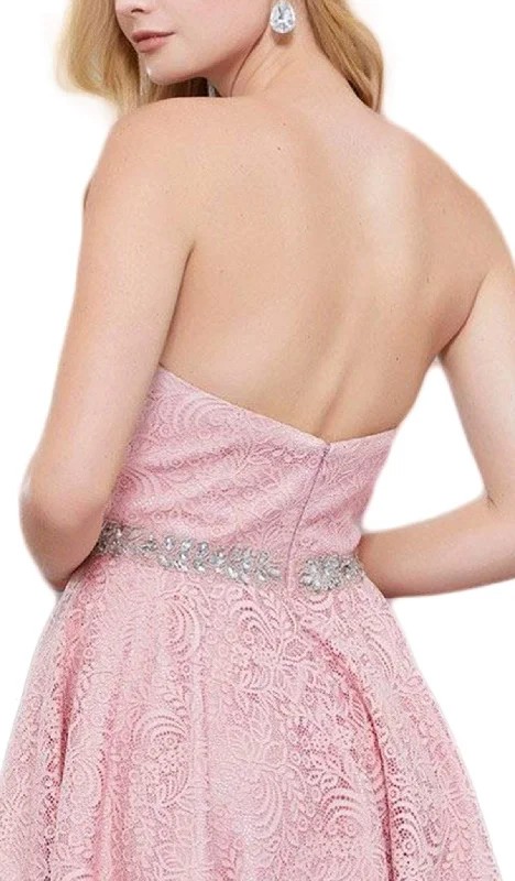 Nox Anabel - 6358 Embellished Waist Sweetheart Neckline Cocktail Dress