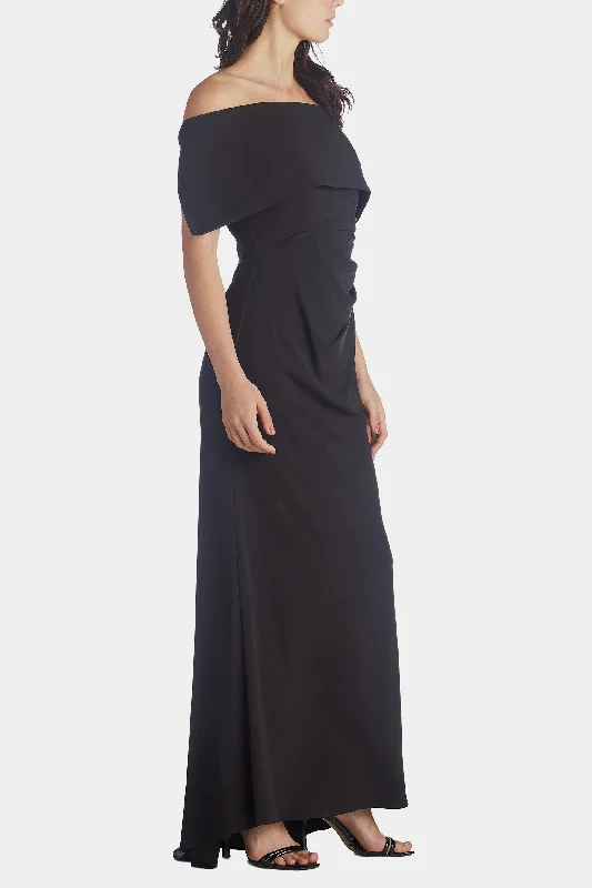 Oversized Collar Off The Shoulder Gown